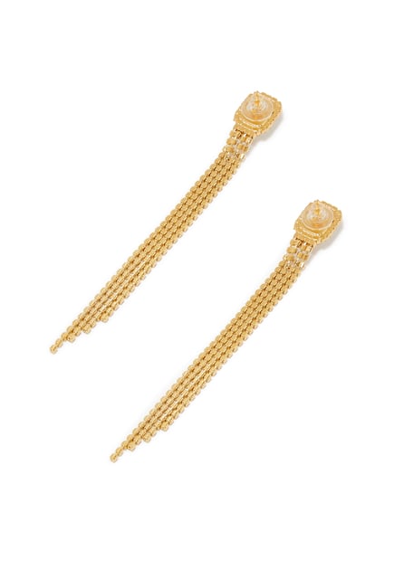 Ivy Earrings, 18k Gold-Plated Brass & Crystals
